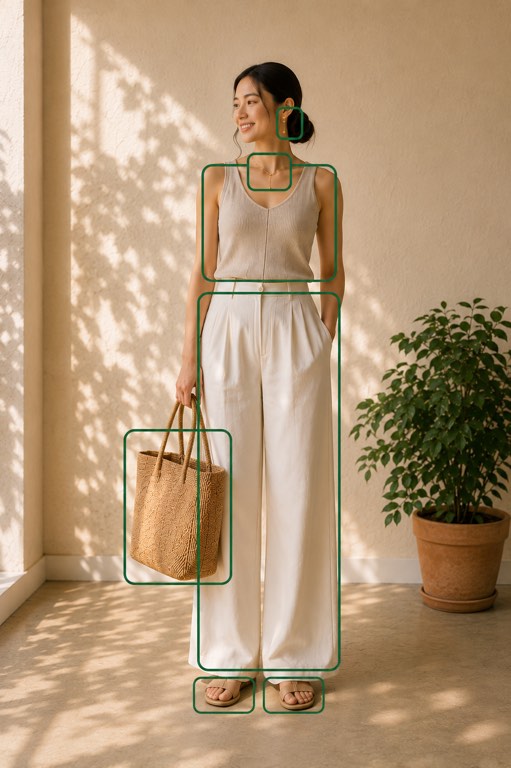 WearWin detecting each item in an outfit photo